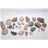 Image 1 : Selection of fossil and rocks including lapis, coral, petrified pieces, quartz etc.