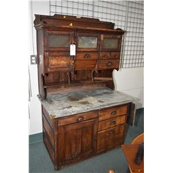 Antique Canadiana kitchen cabinet with multi-drawers and doors "The Chatham" by the Mansion Campbell