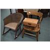 Image 1 : Selection of child sized antique furniture including rocking chair, side chair and step stool