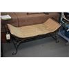 Image 1 : Modern wrought iron bed end bench with loose upholstered pillow