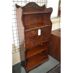 Antique Canadiana painted oak drop front secretaire with open book storage