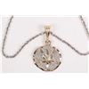 Image 1 : 14kt white gold 16" rope chain and a 14kt hewllog gold three dimensional sand dollar pendant. Retail
