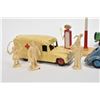 Image 2 : Selection of vintage Dinky Toys including Esso gas pumps and figures, Jeep, Dailmer Red Cross ambula