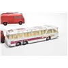 Image 3 : Six vintage die cast Dinky Toys including Supertoys Vega Major luxury coach #952, Motocart # 27C, Co