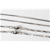 Image 1 : Two 14kt white gold neck chains including 20" curb chain and a 17" neck chain with bead decoration