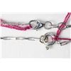 Image 2 : Two 14kt white gold neck chains including 20" curb chain and a 17" neck chain with bead decoration