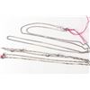 Image 3 : Two 14kt white gold neck chains including 20" curb chain and a 17" neck chain with bead decoration