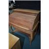 Image 1 : Antique roll top desk with pull out writing surface and single drawer, had been stripped and is read
