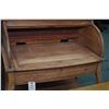 Image 2 : Antique roll top desk with pull out writing surface and single drawer, had been stripped and is read