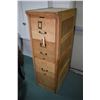Image 1 : Antique oak four drawer letter size filing cabinet stripped and ready for refinishing