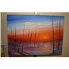 Image 1 : Four original acrylic on stretched canvas paintings including two stylized landscape painting both s