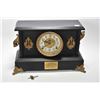 Image 1 : Antique simulated slate chiming mantle clock with attached ormolu style decoration manufactured by t