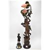 Image 1 : Small bronze little girl blowing bubbles 9" in height including plinth plus a vintage spelter lamp o