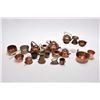Image 1 : Selection of vintage copper miniatures including kettles, pots and pans