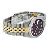 Image 8 : Rolex Mens 2 Tone 14K Maroon Diamond 36MM Datejust Wristwatch