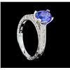 Image 4 : 1.41 ctw Sapphire and Diamond Ring - 18KT White Gold