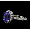 Image 1 : 2.71 ctw Tanzanite and Diamond Ring - 14KT White Gold