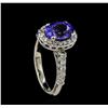 Image 4 : 2.71 ctw Tanzanite and Diamond Ring - 14KT White Gold