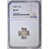 Image 1 : 1859 3 CENT SILVER  NGC MS-63