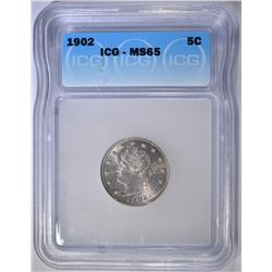 1902 LIBERTY NICKEL  ICG  MS-65