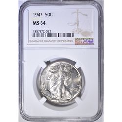1947 WALKING LIBERTY HALF DOLLAR  NGC MS-64