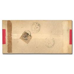 China, 1889 (Sept. 21), red band cover sent from Tientsin to Peking