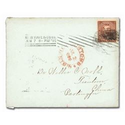 China, 1896 (June 7), "Customs Tientsin" postage due cover, from Connecticut to Paotingfu