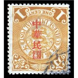 China, 1912, Statistical Dept. "Republic" inverted overprint varieties