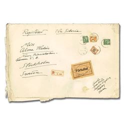China, 1931 (Nov. 15), registered Declared Value Sven Hedin large envelope, used Peiping to Stockhol