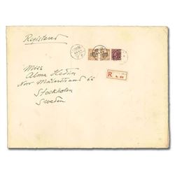 China, 1933 (Mar. 2), lovely registered Sven Hedin large envelope, sent Peiping to Stockholm