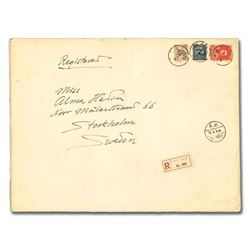 China, 1933 (Mar. 9), splendid registered Sven Hedin large envelope, sent Peiping to Stockholm
