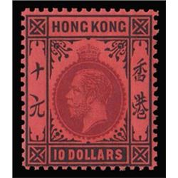 Hong Kong, 1912, King George V, $10 purple & black on red