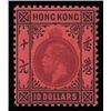Image 1 : Hong Kong, 1912, King George V, $10 purple & black on red