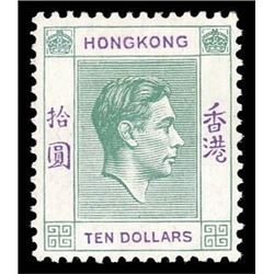 Hong Kong, 1938, King George VI, $10 green & violet