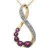 Image 1 : Ladies Gold Red Ruby Diamond Necklace