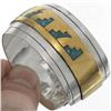 Image 2 : Inlaid Gold Silver Turquoise Unisex Cuff