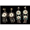 Image 1 : Lot of 2 Pairs Inlaid Zuni Sunface Earrings