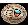 Image 1 : Navajo Sterling Silver & Turquoise Belt Buckle