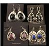 Image 1 : Lot of 4 Pairs Sterling & Stone Earrings