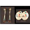 Image 1 : Two Pairs of Zuni Inlaid Earrings
