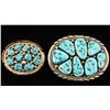 Image 1 : His & Hers Sterling & Turquoise Buckles