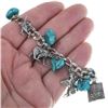 Image 2 : Ladies Silver Turquoise Nugget Charm