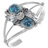 Image 1 : Ladies Natural Kingman Turquoise Two Stone Cuff