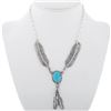 Image 1 : Navajo Kingman Turquoise Silver Y Necklace