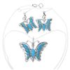 Image 1 : Ladies Turquoise Silver Butterfly Pendant