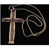 Image 1 : Large Sterling Silver & Lapis Cross Pendant