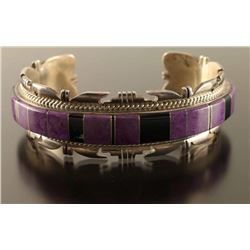 Inlaid Sugilite & Onyx Cuff