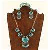 Image 1 : Zuni Sterling & Turquoise Spiderweb Set