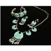 Image 2 : Zuni Sterling & Turquoise Spiderweb Set