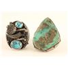 Image 1 : Lot of 2 Sterling Silver & Turquoise Rings